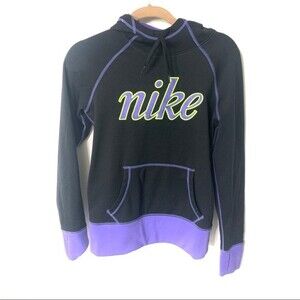 NIKE sweatsuit womens black/purple therma fit hoodie small